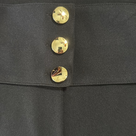 Long black pants with gold buttons - Picture 4 of 5